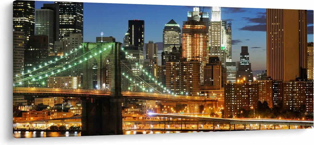 Tablou - Pod cu New York (120x50 cm)