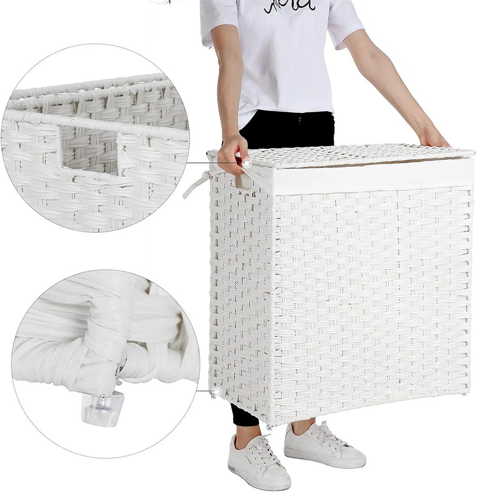 Cos rufe 110 L Ratan sintetic Alb