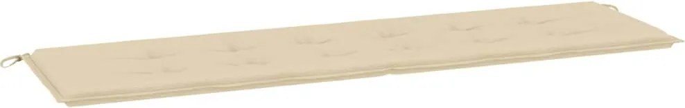 vidaXL Pernă de bancă de grădină, bej, 180x50x3 cm, textil oxford