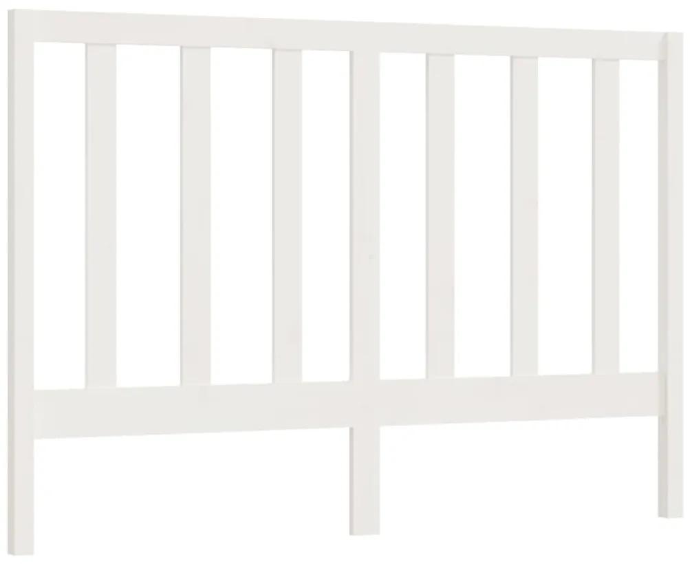 817681 vidaXL Tăblie de pat, alb, 126x4x100 cm, lemn masiv de pin