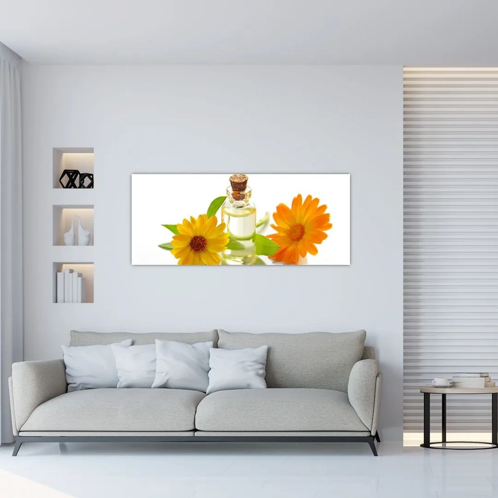 Tablou cu ulei de flori (120x50 cm)