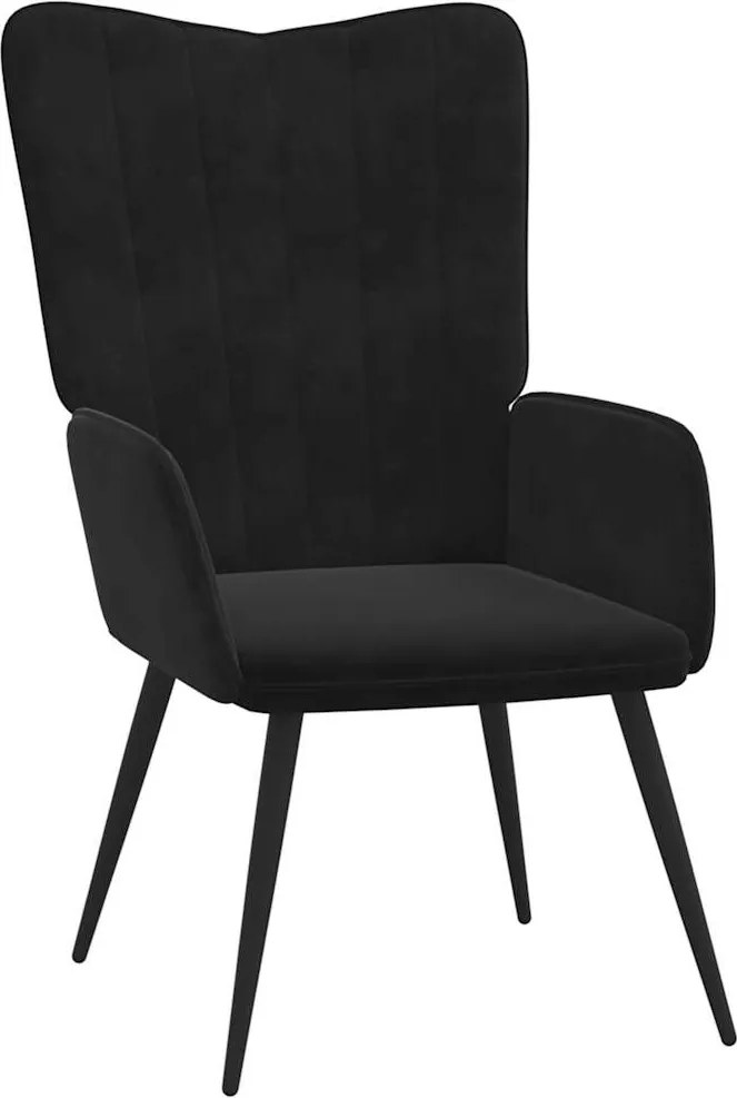 vidaXL Scaun de relaxare, negru, catifea