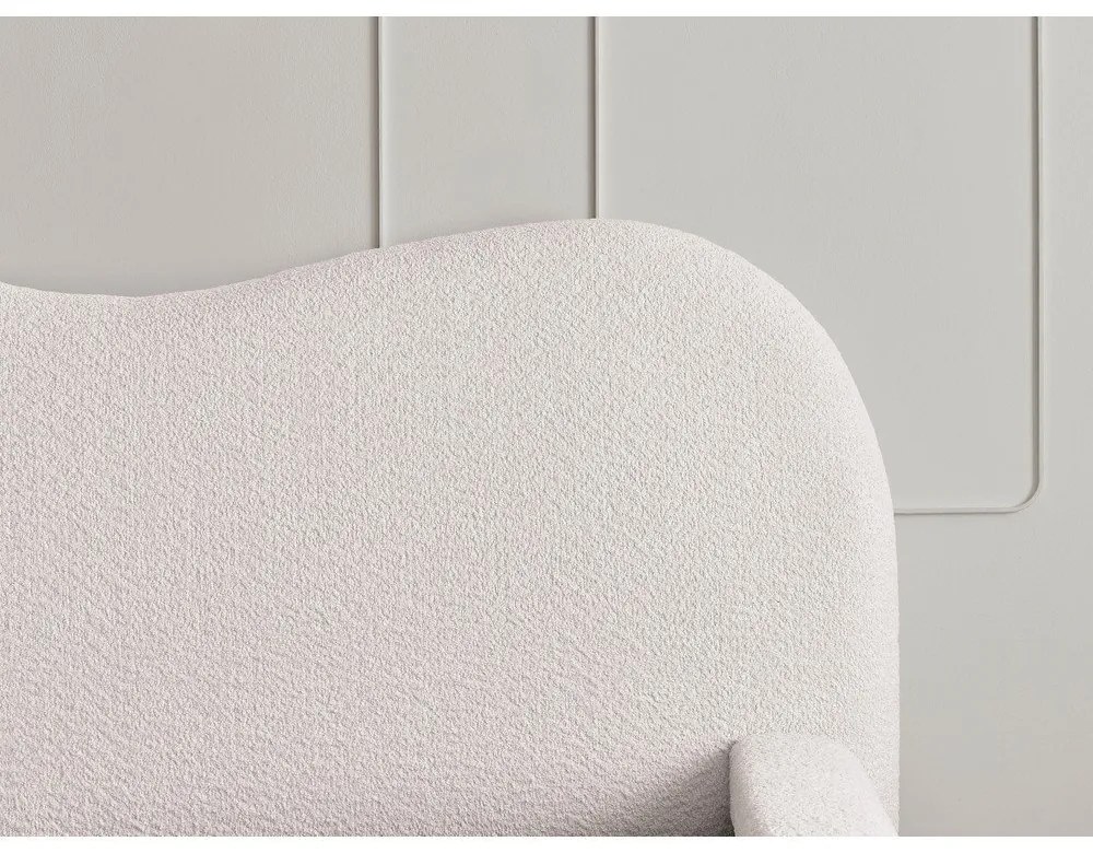 Pat matrimonial alb tapițat cu spațiu de depozitare cu somieră 180x200 cm Orlane – Bobochic Paris