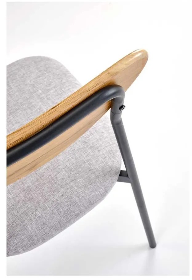 Set masă și scaune Pavia 4+1, lemn natural / gri