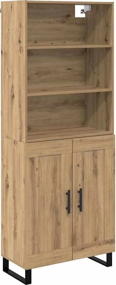 vidaXL Bufet Stejar Artizanal 69,5 x 34 x 180 cm Lemn compozit