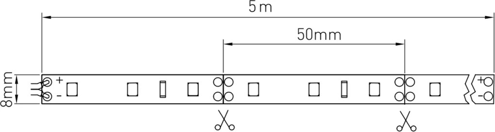 Bandă LED Flash GTV pentru mobilier, lumină caldă, 60 LED m, 700 lm m, 6 W m, 12V, IP65, 5 m Alb cald, 6 W/m, 12 V, LED Flash, 700 lm/m, 8 mm