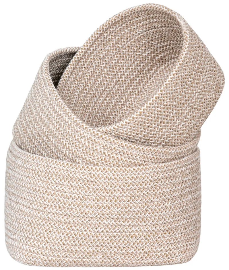 Coșuri Cadima, bumbac, bej, 3 bucăți