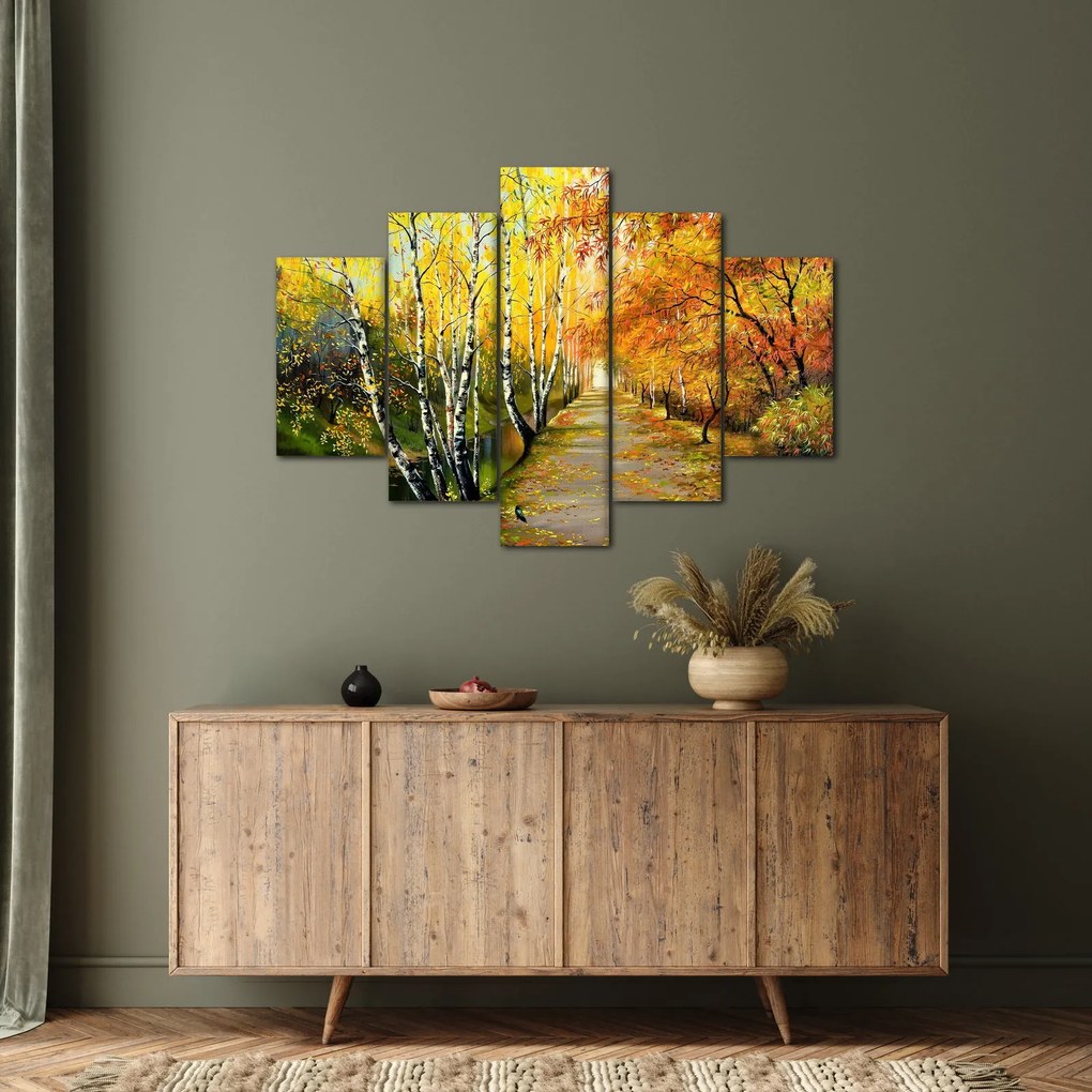 Tablou - Alee romantică de-a lungul apei, pictură în ulei (150x105 cm)