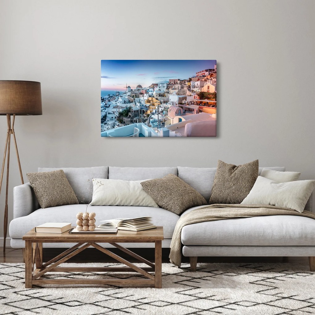 Tablou - Amurg în Santorini (90x60 cm)