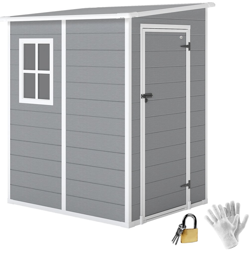 Outsunny Magazie din metal pentru gradina, Gri