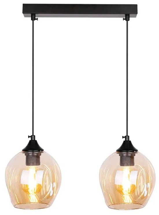 Lustră neagră cu abajur din sticlă 14x48 cm Aspa – Candellux Lighting