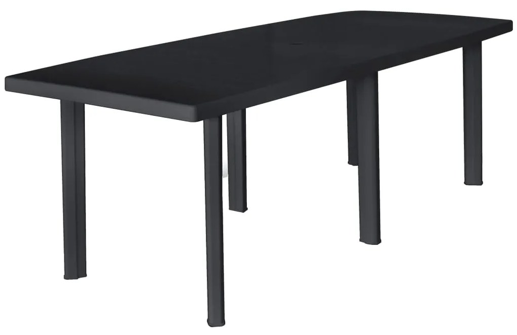 vidaXL Masă de grădină, antracit, 216 x 90 x 72 cm, plastic
