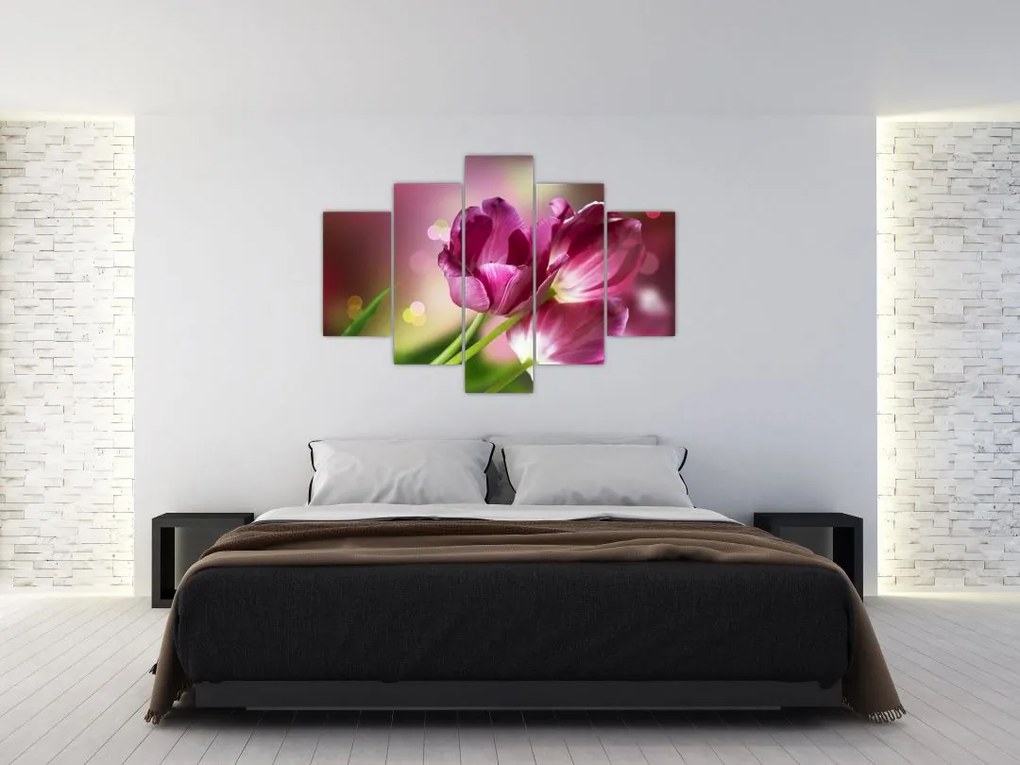 Tablou cu lalele roz (150x105 cm)