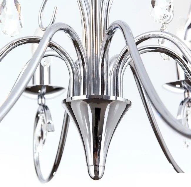 Candelabru 5 brate stil clasic cu cristale K9 Alessia crom