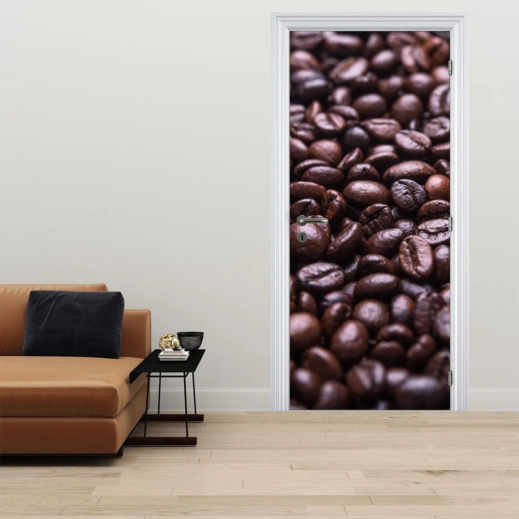 Fototapet pentru ușă - Boabe de cafea (95x205cm)
