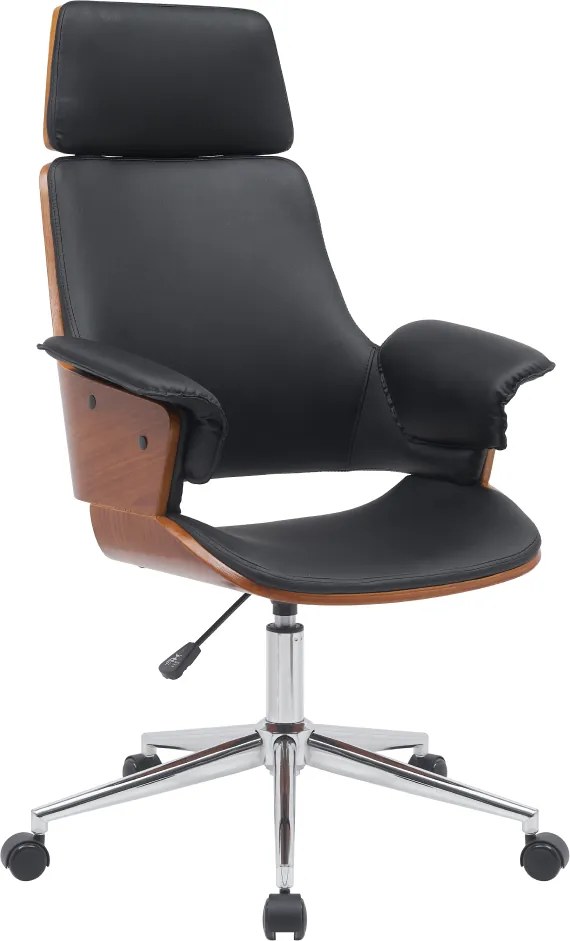 Scaun birou, negru / nuc, HEKTOR