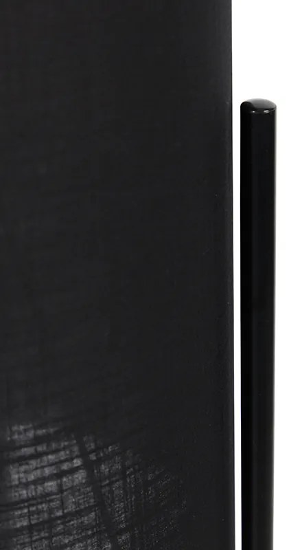 Lampă de podea design negru abajur de in negru - Bogat