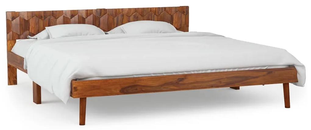 246355 vidaXL Cadru de pat, 140 x 200 cm, lemn masiv de sheesham
