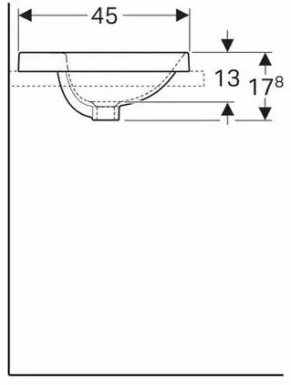 Lavoar incastrat Geberit Variform dreptunghiular cu preaplin 55x45 cm