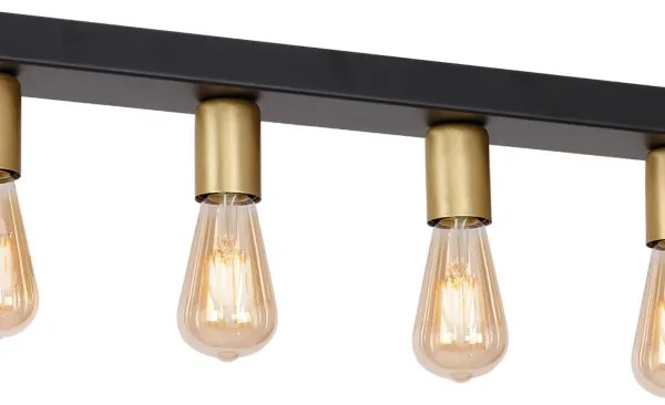 Plafonieră FILO 7xE27/60W/230V neagră/aurie