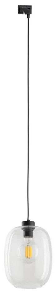 Lustră pe cablu pentru sistem de șină ELIO 1xE27/15W/230V negru/transparent