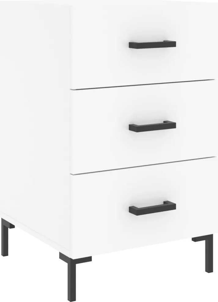 vidaXL Noptieră, alb, 40x40x66 cm, lemn compozit