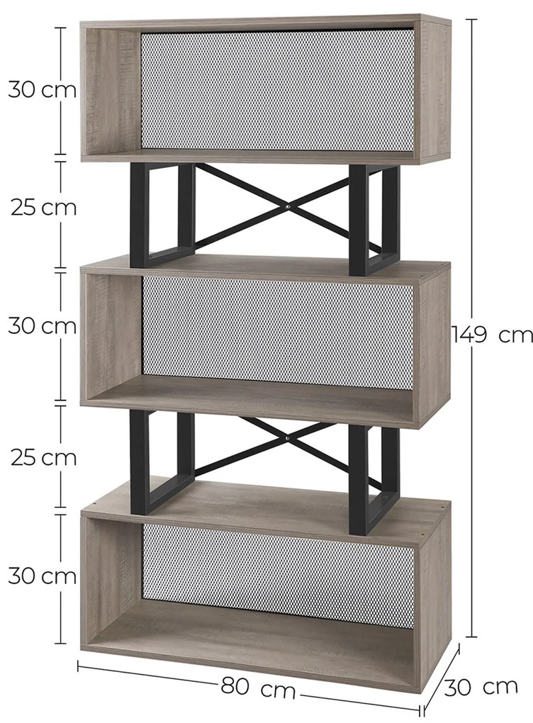 Raft TIMBERTOME SAGA cu decor de stejar gri