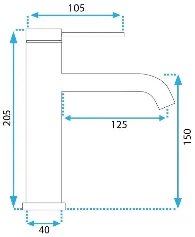 REA-B5323 - Baterie pentru lavoar CLIF, 20,5 cm, aurie periată
