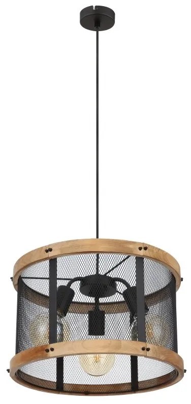Pendul design industrial Jeanie negru, maro