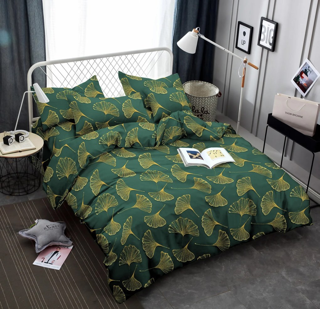 Lenjerie de pat din microfibra verde, ADOWA Dimensiune lenjerie de pat: 2 buc 70 x 80 cm | 200 x 220 cm