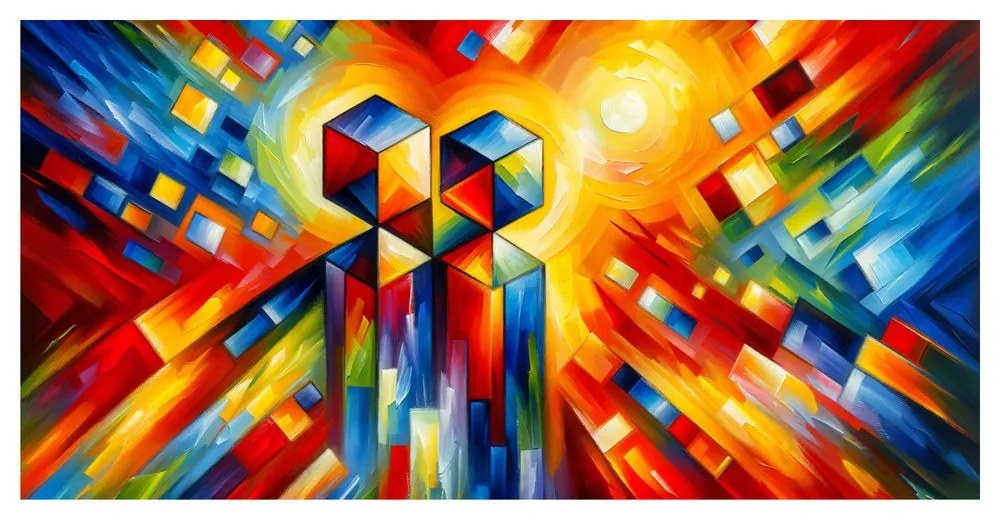 Tablou îmbrățișare abstractă