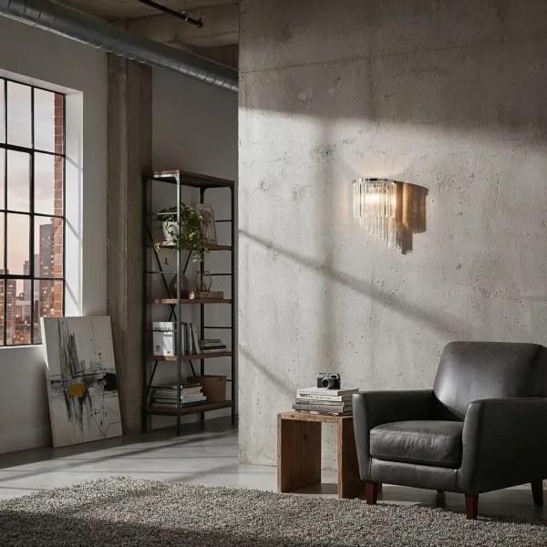 Aplică de cristal Ideal Lux CARLTON 3xE14/40W/230V crom lucios