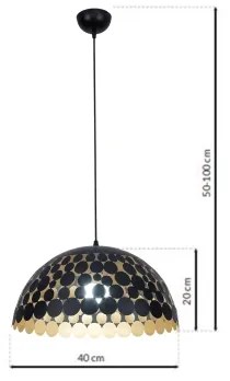 Lustră pe cablu LISA BLACK 1xE27/60W/230V