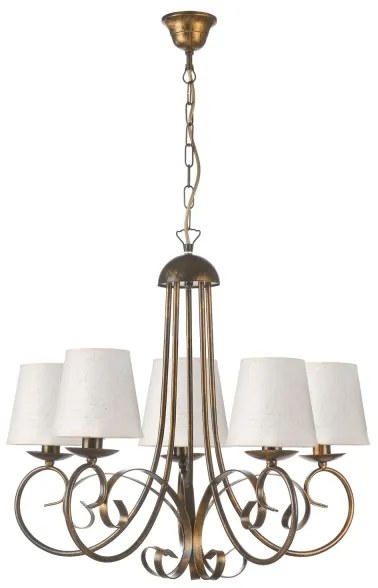 Lustră pe lanț ONLI POMPEI 5xE14/6W/230V bronz