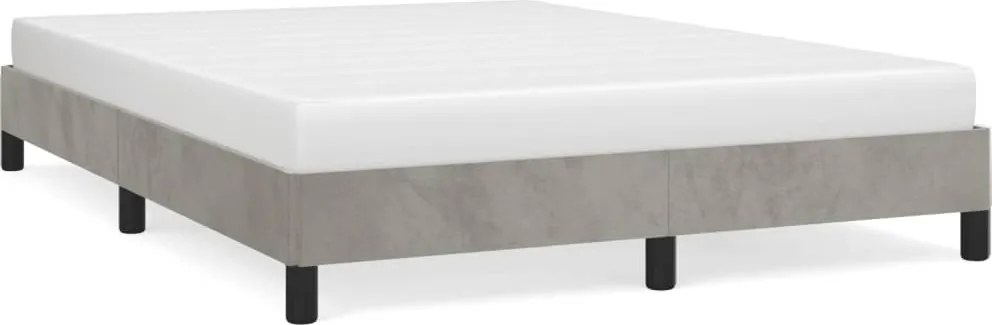 vidaXL Cadru de pat fără saltea, gri deschis, 140x190 cm, catifea