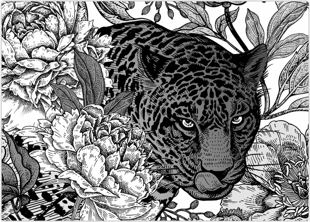 Tablou pe sticlă - Grădină exotică (70x50 cm)