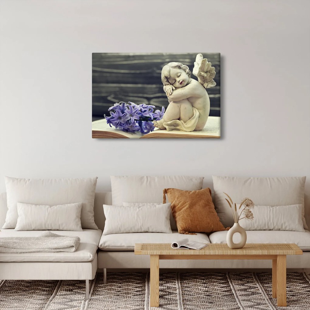 Tablou - Înger cu floare (90x60 cm)