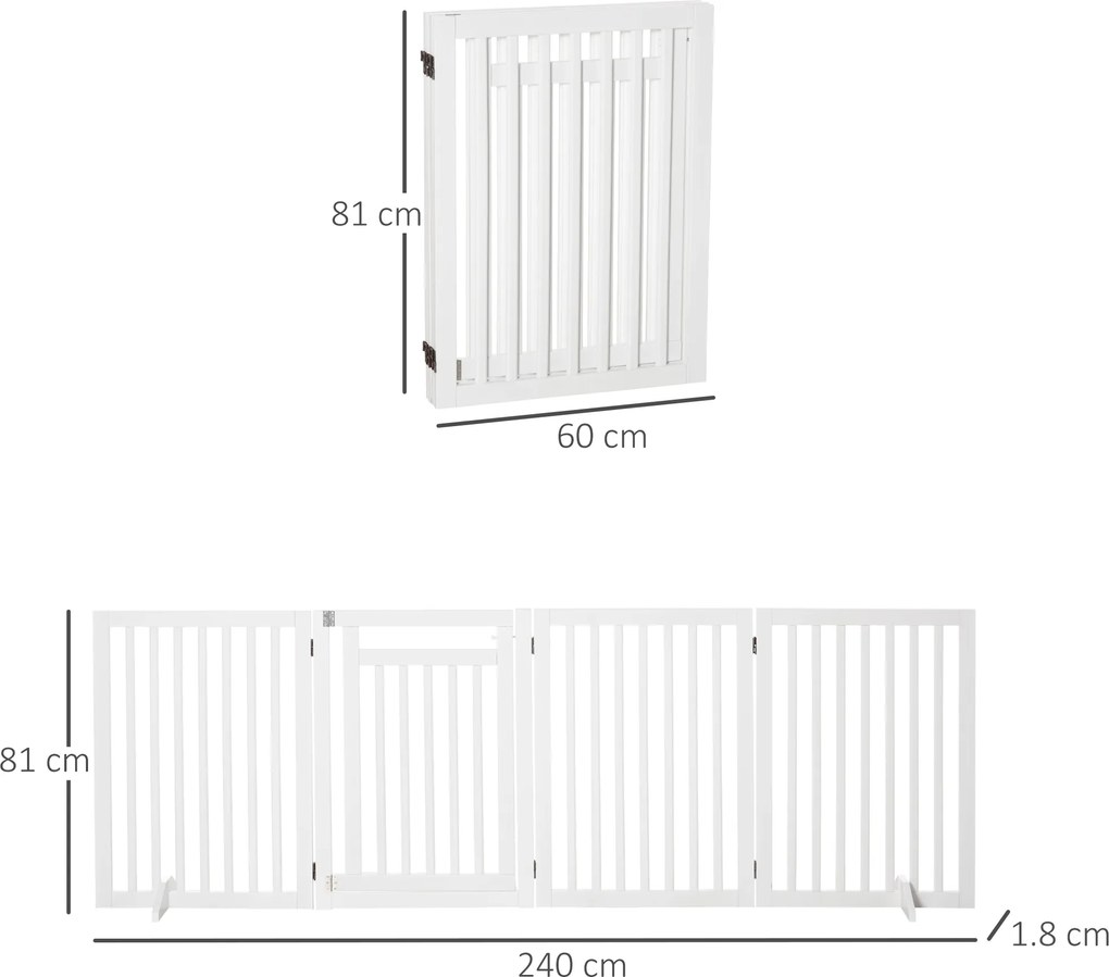 PawHut Grilaj pentru animale de companie, grilaj protecție scări, grilaj de protecție, 4 piese, pliabil, Alb | Aosom Romania