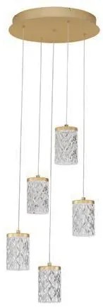Lustra aurie cu 5 pendule LED PHOS