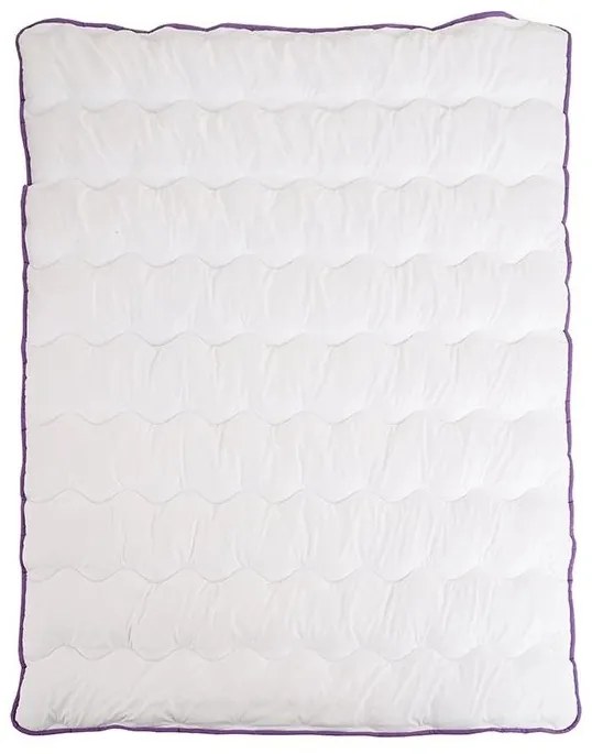 Patura quiltata pentru toate anotimpurile 140x200 cm cu perna STELLA LAVENDER 70x90 cm, alba