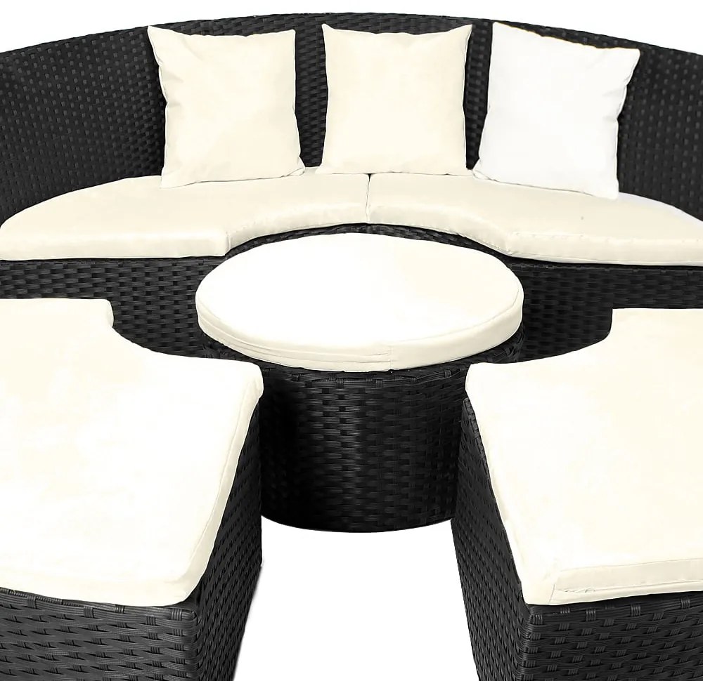Deuba Pat de gradina ratan LAZY - negru 186 cm