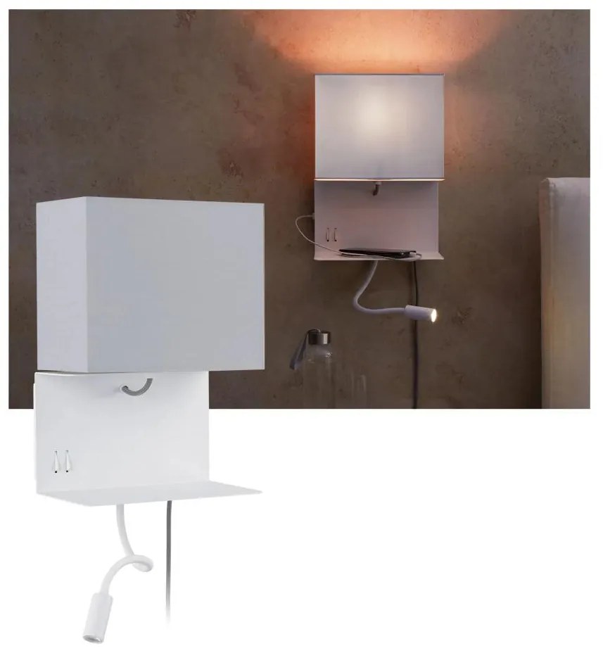 Paulmann 78913 - Aplica de perete MERANI 230V, LED/2,5W + 1xE27/40W cu port USB