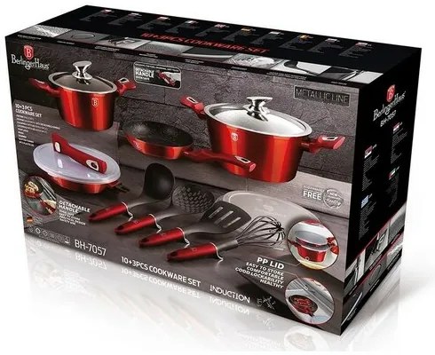 Set de oale și ustensile de gătit Berlinger Haus 13 piese Burgundy Metallic Line I