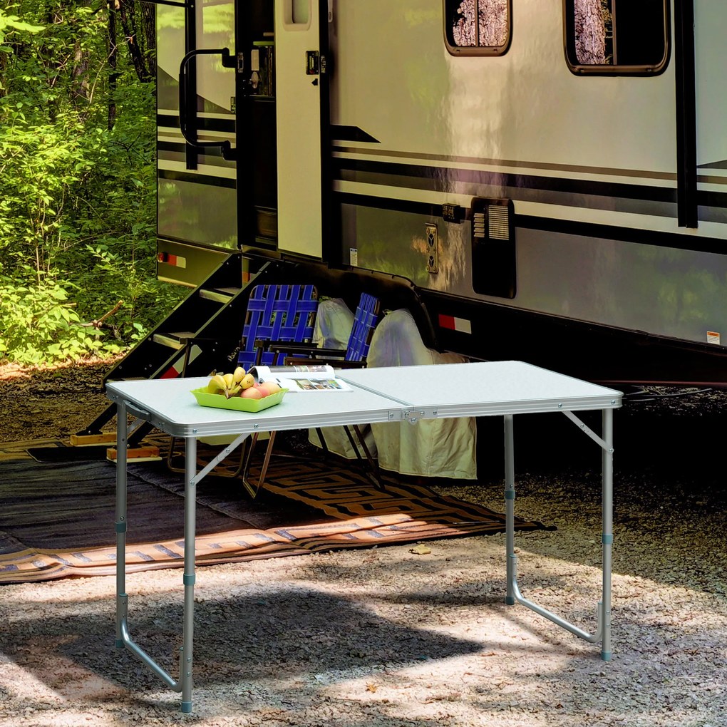 Outsunny Masă De Camping Picnic Pliabilă Portabilă 120 x 60 x 54/70 cm | Aosom Romania