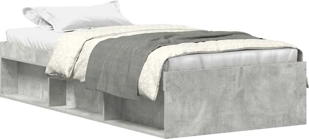 vidaXL Cadru pat, gri beton, 90x200 cm