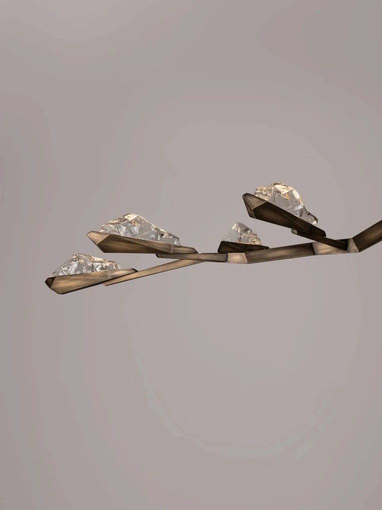 Lustra LED alama antic cu sticla lucrat manual GRETA 44W