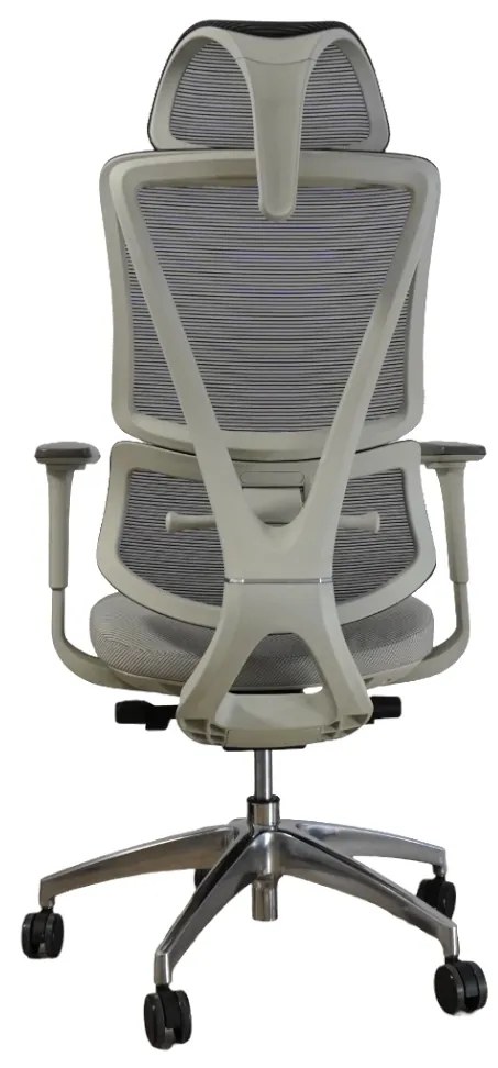 Ergodynamic Star Plus - Light Grey - Scaun de birou 4D, sezut translatie, suport lombar ajustabil 7 cm
