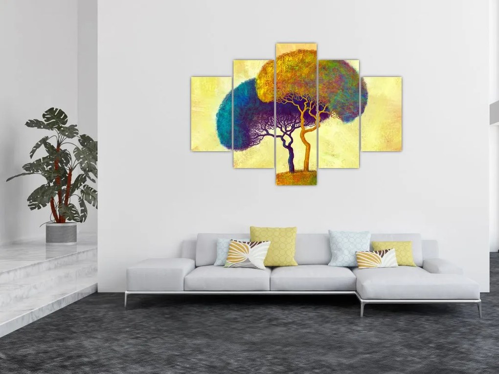 Tablou - Copaci în deal (150x105 cm)