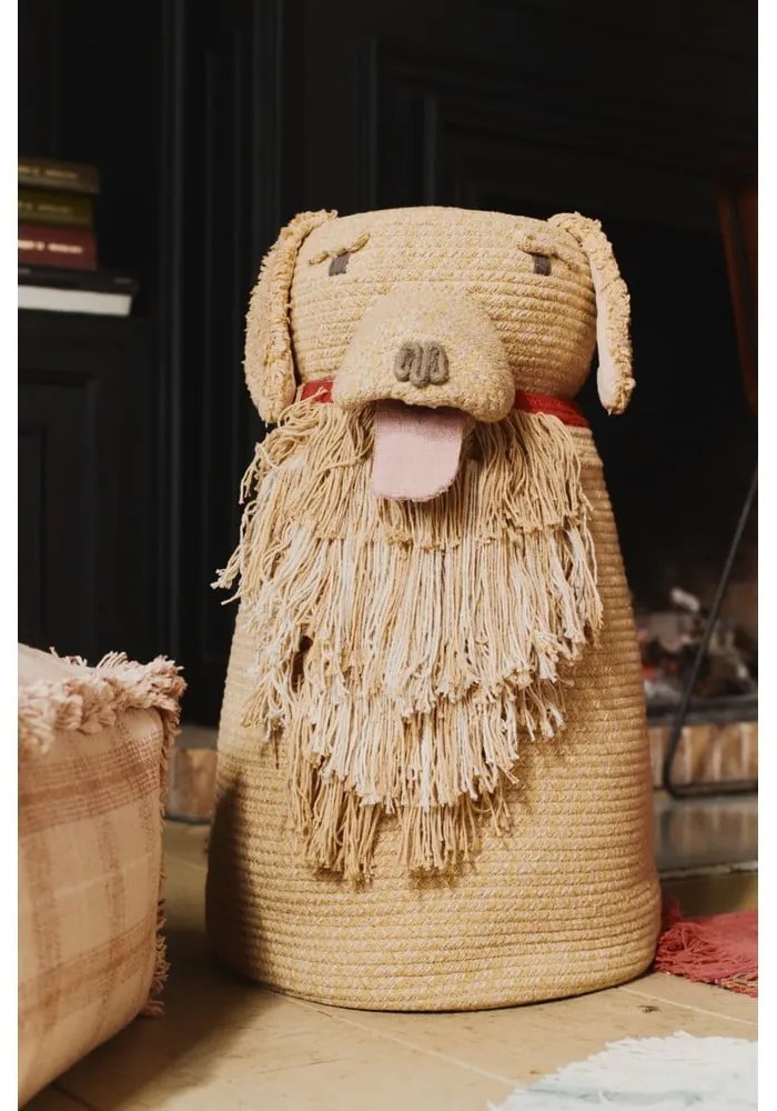 Coș de jucării pentru copii bej din material textil 40x30x55 cm Luna – Lorena Canals