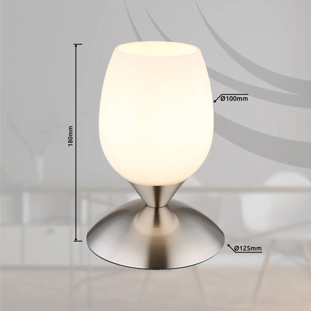 Veioza/Lampa de masa design decorativ KUWAITA nickel/opal